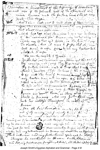 Joseph Smith's Egyptian Alphabet and Grammar Page 4 M